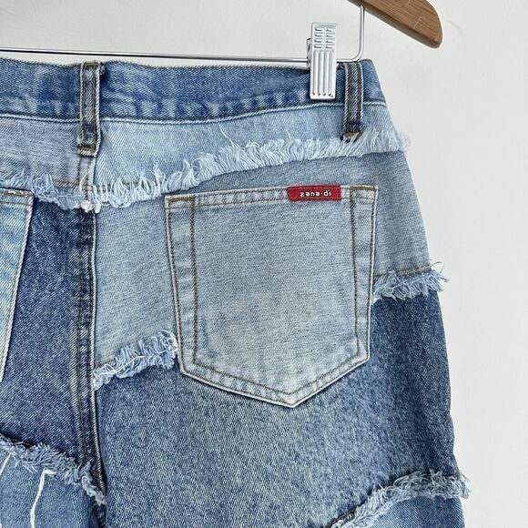 Vintage Zana Di Patchwork Jeans Womens 7 Flared 90s Y2K Boho Hippie Festival - Picture 8 of 13
